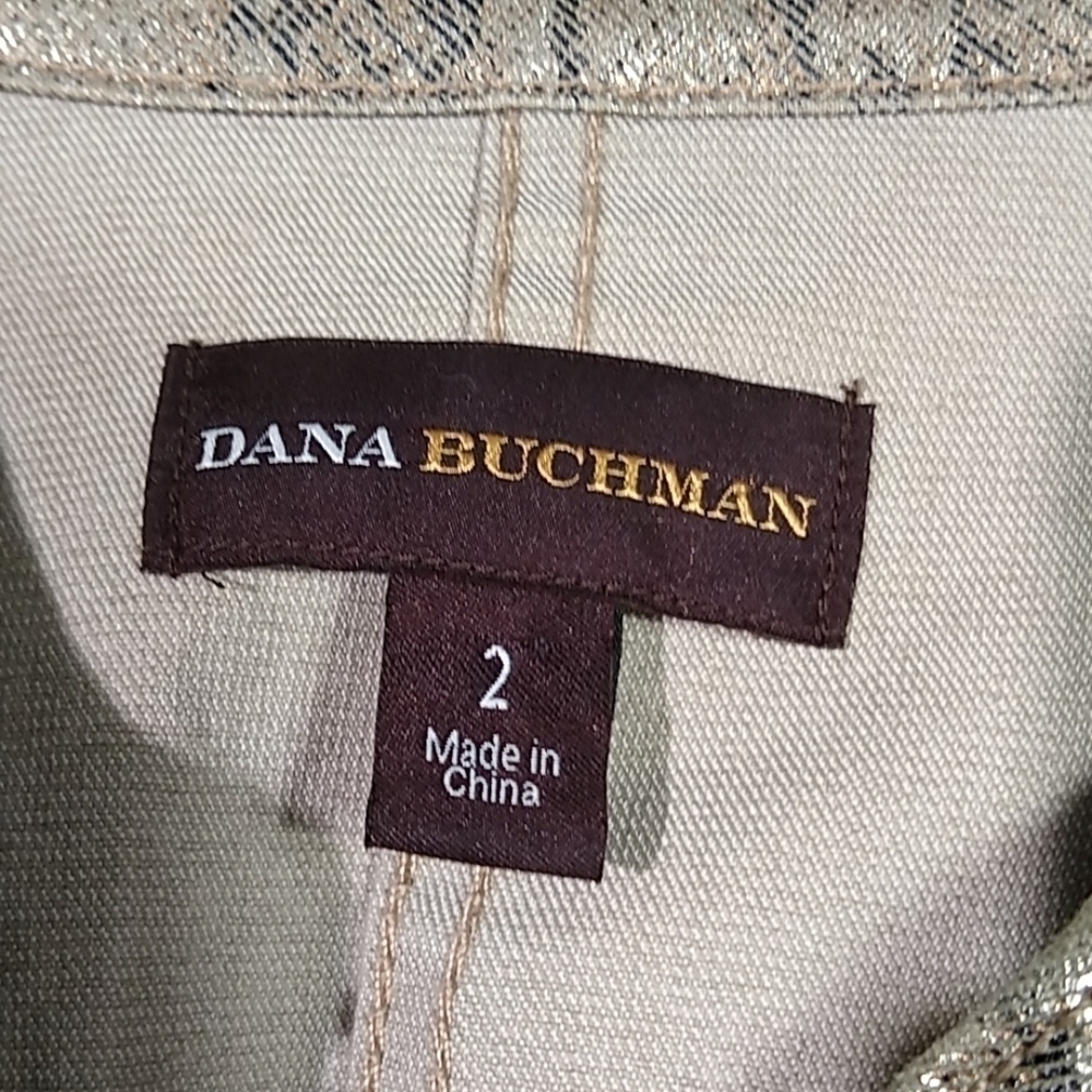 Dana Buchman Metallic Gold Python Print Blazer 2 - image 4